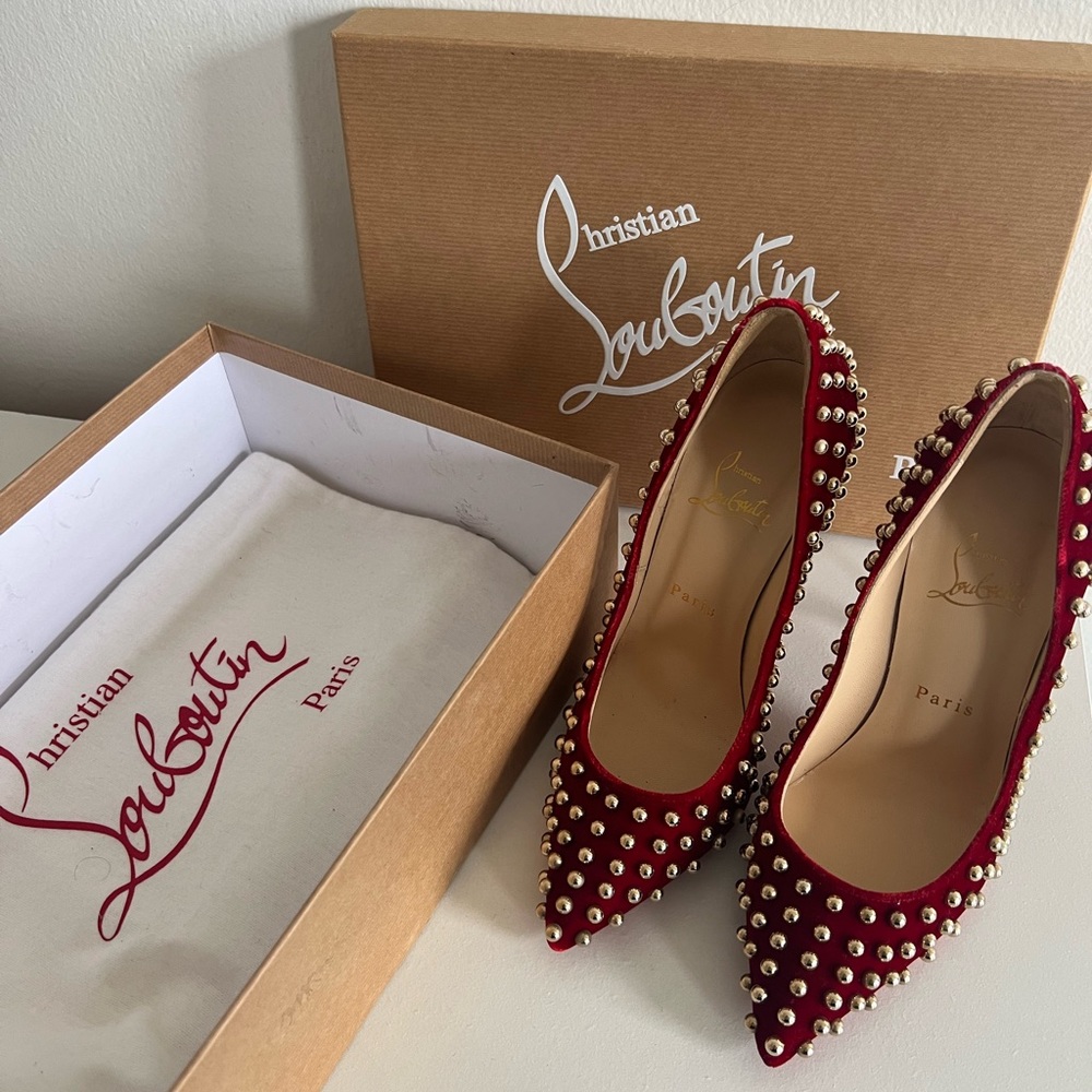 Christian Louboutin Red stud heels Size: 37